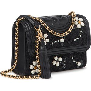 Tory Burch Embellished Tweed Fleming Shoulder Bag